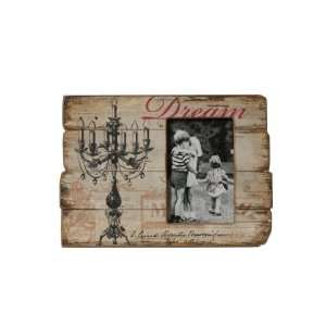 Wilco Imports Distressed Wood Frame with Rhinestone Studded Candelabra 