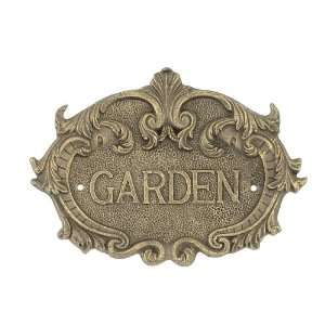  Fancy Cast Iron Garden Plaque ~ Gold Garden Sign Patio 