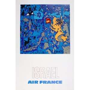  Air France Israel Offset Lithograph   1971