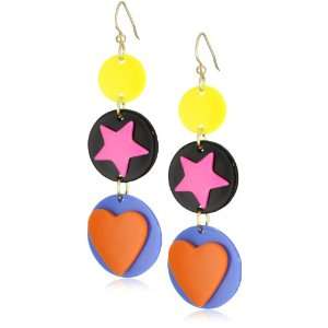 Bellissima Jewelry Color Block Star and Heart Motifs Triple Drop 
