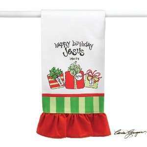  Happy Birthday Jesus Hand Painted Christmas Tea Towel 