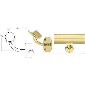 CRL Polished Brass Surface Mounted Hand Railing Bracket for 2 Tubing 