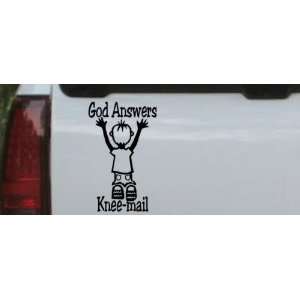  God Answers Knee mail Boy Christian Car Window Wall Laptop 