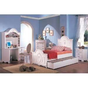  400101TSET4 Sophie 4 Pc Twin Bedroom Set in White
