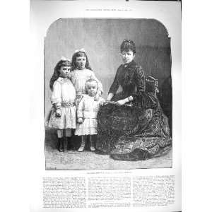 1889 QUEEN REGENT CHRISTINA SPAIN THREE CHILDREN