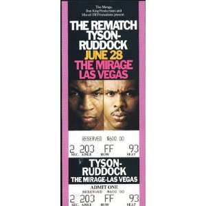  1991 Mike Tyson vs Ruddock The Rematch Full Ticket Rare 