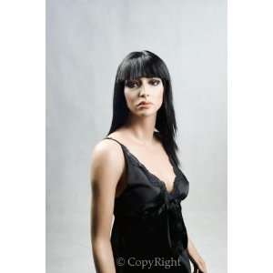    Female Mannequin Straight Black Wig with Bangs 