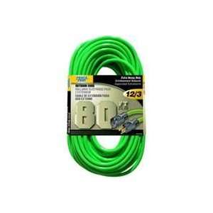  Extension Cord, 12/3 x 80 Neon Green