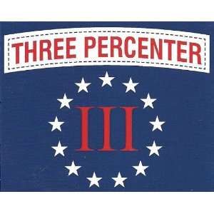  Three Percenter Vinyl Sticker   Red, White, Blue 