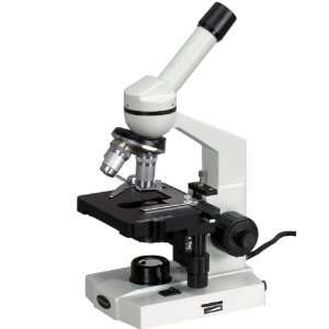 AmScope 40x 1000x Advanced Student Monocular Compound Microscope with 