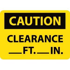 C6 to 100R   Caution, Clearance    FT.    In., 7 X 10, .050 Rigid 