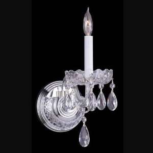 Crystorama 1031 PB CL S 1 Light Crystal Wall Sconce in Polished Brass 
