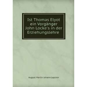  Ist Thomas Elyot Ein VorgÃ¤nger John Lockes in Der 