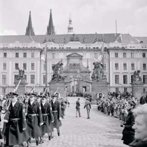 Group of Soldiers Marching, Changing of the Guard, Hradcany Castle 