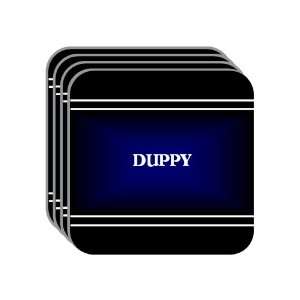 Personal Name Gift   DUPPY Set of 4 Mini Mousepad Coasters (black 