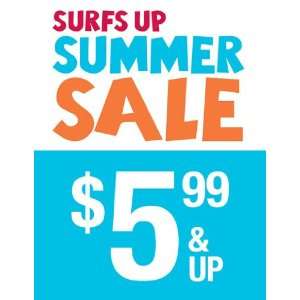  Surfs Up Summer Sale Blue Orange Sign