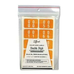  Smead Double Digit End Tab Label Assortment, Numbers 00 99 