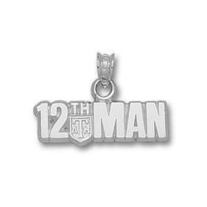   Sterling Silver THE 12TH MAN Horizontal Pendant