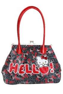  Hello Kitty Black And Red Foil Kisslock Handbag Clothing