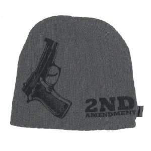  2nd Amendment Gray Knit Beanie Hat