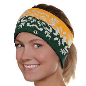 Reebok Green Bay Packers Ladies Gold Green Two Tone Snowflake Headband 