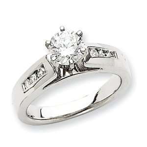  14k White Gold Peg set .19ct. Diamond Engagement Ring 