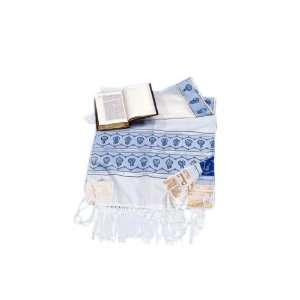  Shevatim Wool Tallit with Tribe Insignia and Stripes 