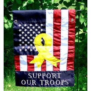  Support Our Troops Yellow Ribbon Garden Flag Patio, Lawn 
