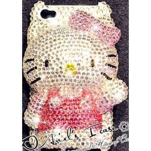  3D Big HELLO KITTY Pink & Silver iPhone 4 & 4S Bling Case 