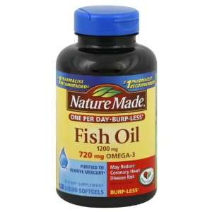  Nature Made Fish Oil, Burp less, 120 Count Health 