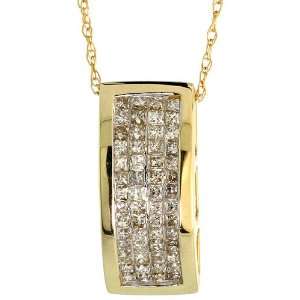  14k Gold 18 in. Chain & 5/8 in. (16mm) tall Pendant, w/ 0.50 Carat 