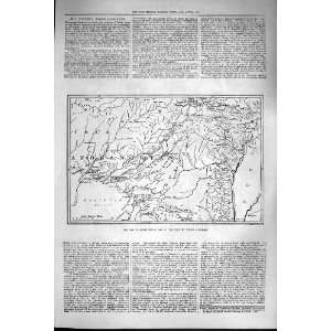  1880 WAR AFGHANISTAN MAP CANDAHAR KABUL QUETTA