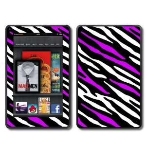   Kindle Fire Skins Kit   Purple Zebra Stripes 
