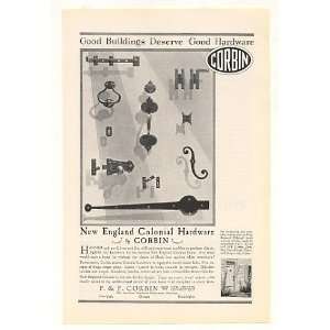 1928 Corbin New England Colonial Hardware Print Ad