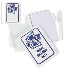 Personalized Blue Team Spirit Notepad With Pen Cases   Invitations 