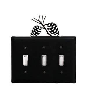  Monazite ESSS 89 Pinecone   Triple Switch Electric Cover 
