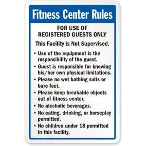  Fitness Center Rules Sign Laminated Vinyl, 10 x 7 