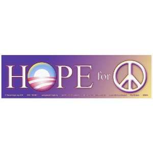  Hope for Peace (with Obama Logo & Peace Symbol) Bumper 