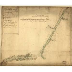    1756 map draught of Lake George & Hudsons River