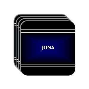 Personal Name Gift   JONA Set of 4 Mini Mousepad Coasters (black 