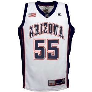  Arizona Wildcats #55 White Double Team Basketball Jersey 