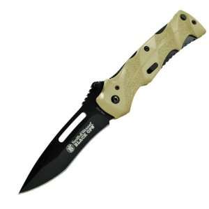 Black Ops. 2 Assisted Open Knife, Coated Stainless Steel Blade, Black 