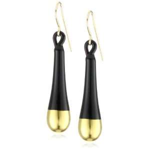  Yummi Glass 24k Gold Painted Murano Glass Black color Drop 