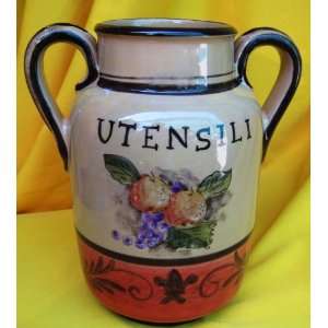  Umbria Antica Utensil Jar  Italian Ceramics Pottery 