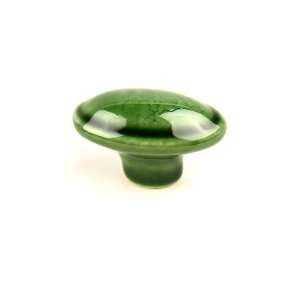  Ceramic Knob, 1 3/4 Inch Diameter, Glazed Green