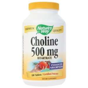  Natures Way   Choline Bitartra, 500 mg, 100 capsules 