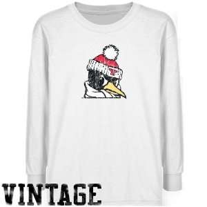 Youngstown State Penguins Youth White Distressed Logo Vintage T shirt