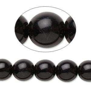  #31001 10mm round Czech Druk glass beads, black opaque 10 
