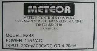 New Meteor Controls EZ45 Meter 115 VAC  