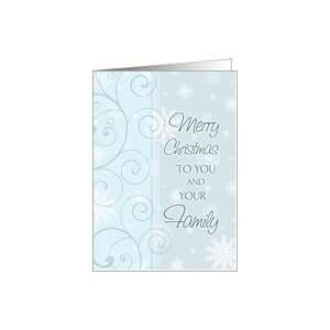  New Adoptive Parents Christmas Card   Blue Snow & Swirls 